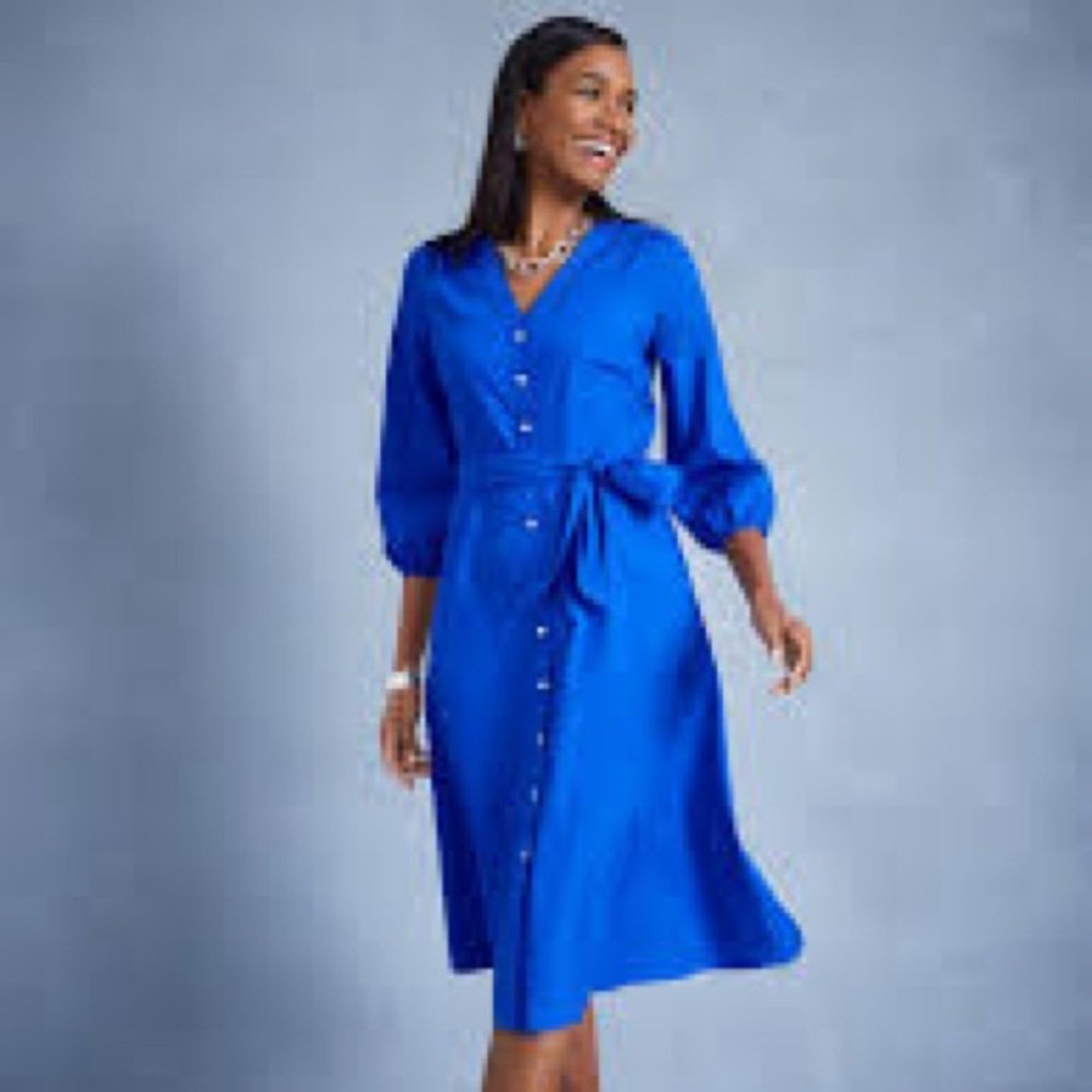 NWT POPLIN FIT & FLARE SHIRTDRESS Sz 12